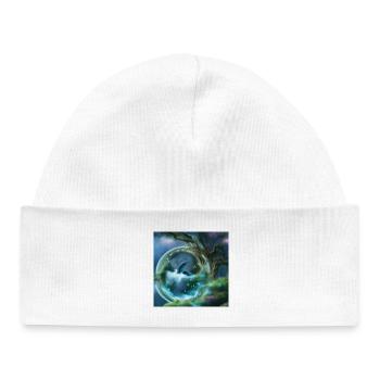 Cute dolphin in a bubble the hearts of the ocean - Baby Organic Beanie - white - Front
