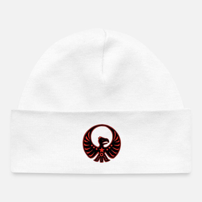 Protective totem eagle - Baby Organic Beanie - white