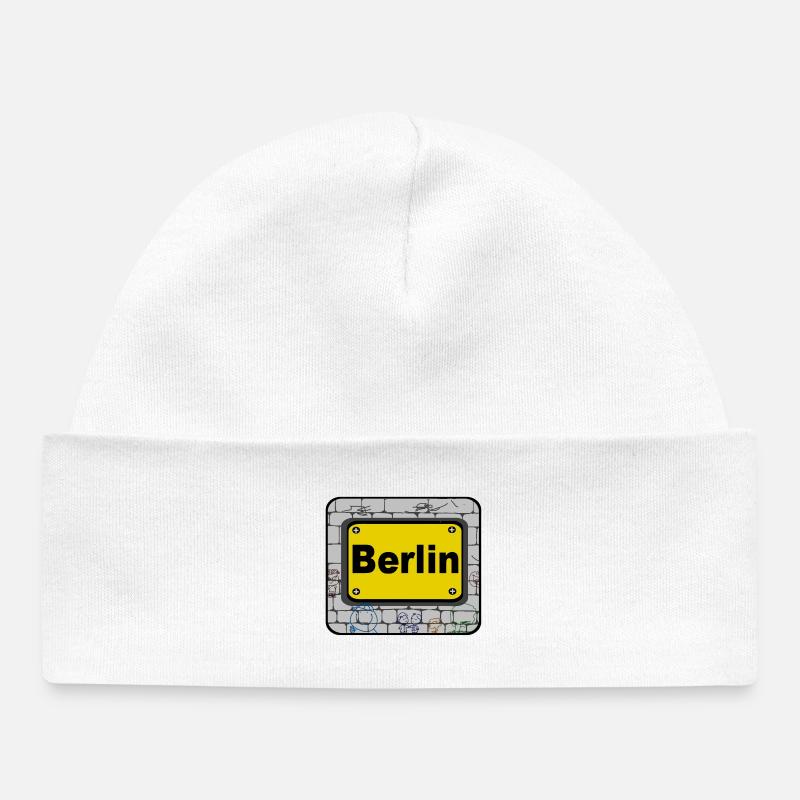 Berlin,Allemagne,Capitale,Mur de Berlin (25) - Bonnet bébé bio - blanc