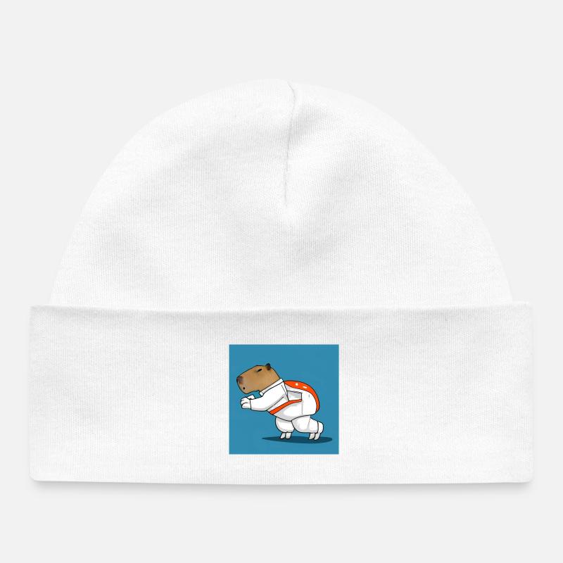 Astronaute de Capybara - Bonnet bébé bio - blanc