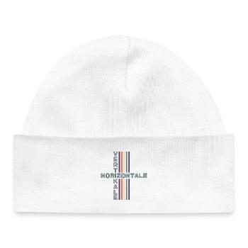 horizontale vertikale Retro Vintage - Baby Organic Mütze - Weiß - Vorne