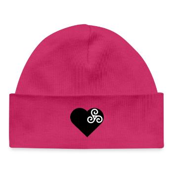 Amour de la Bretagne. Coeur et triskell. - Bonnet bébé bio - blanc - Devant