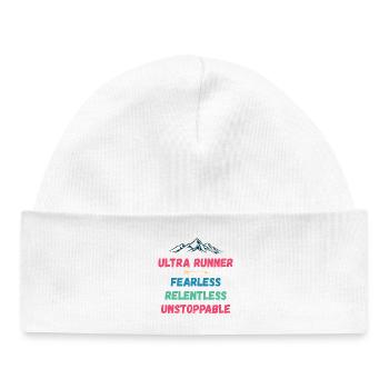 Ultra Runnner - Intrépide. Implacable. Imparable. - Bonnet bébé bio - blanc - Devant