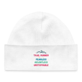 Trail Runner - Intrépide. Implacable. Imparable. - Bonnet bébé bio - blanc - Devant
