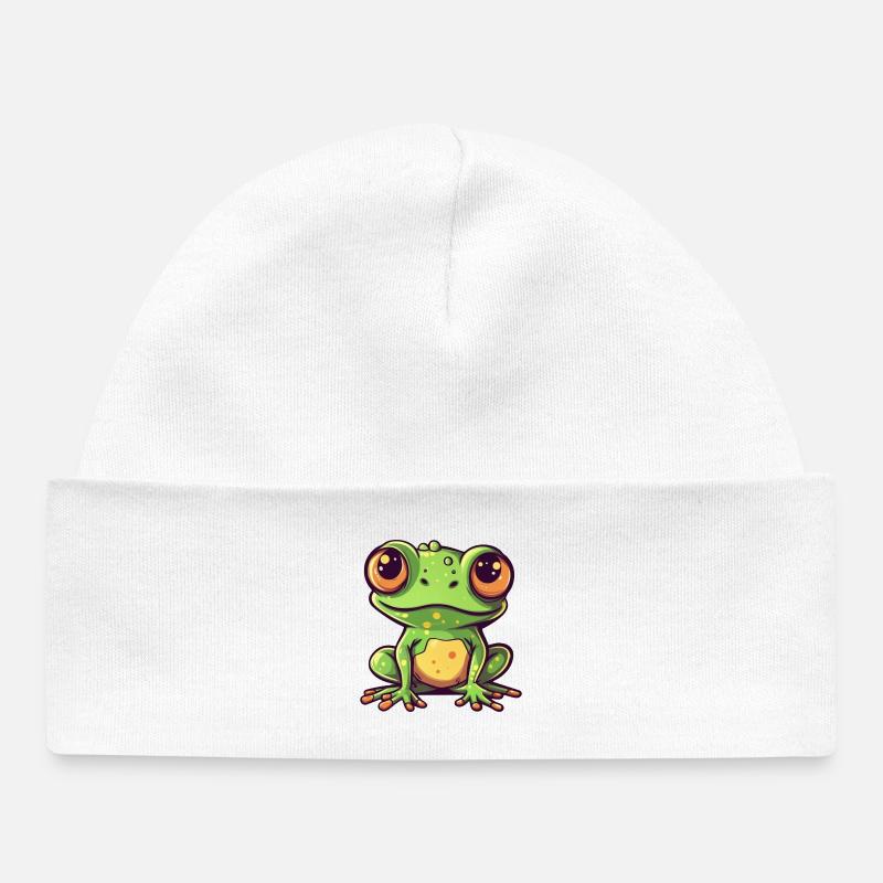 Grenouille Citron Vert Pop Art Personnage - Bonnet bébé bio - blanc