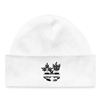 Garden gardener tools two plants - Baby Organic Beanie - white - Front