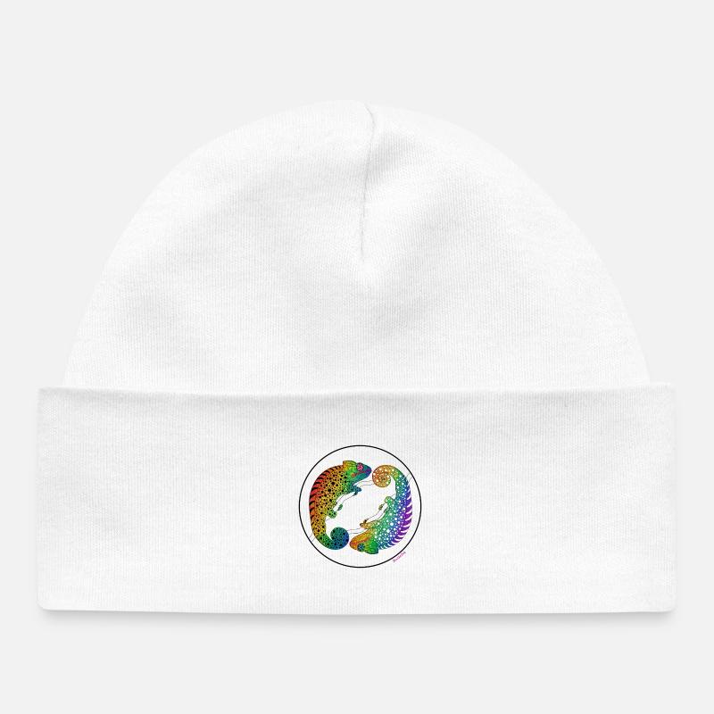 Caméléon de la fierté - Bonnet bébé bio - blanc