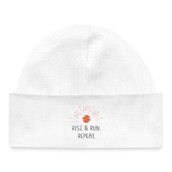 Rise and Run. Repeat. - Baby Organic Beanie - white - Front