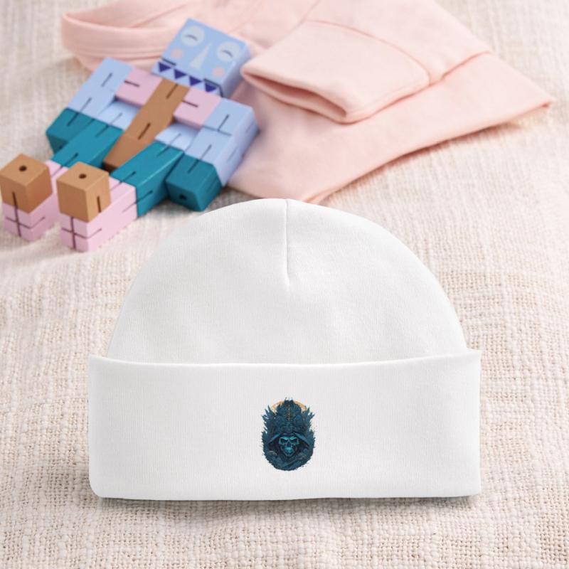 Blauer Samurai Skelett Schädel - Blauer Samurai Schädel Baby Organic Mütze