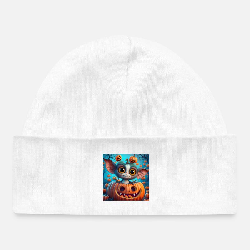 Petite Créature de Halloween dans Citrouille - Bonnet bébé bio - blanc