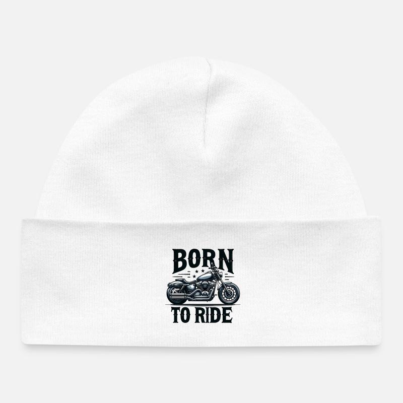 Né pour rouler - Bonnet bébé bio - blanc
