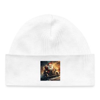 Santa Nickolaus Christmas Time Is Coming In Town - Baby Organic Beanie - white - Front