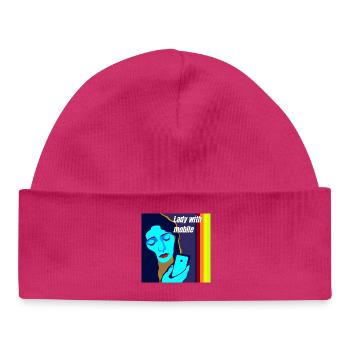 Madonna with mobile phone - Baby Organic Beanie - white - Front