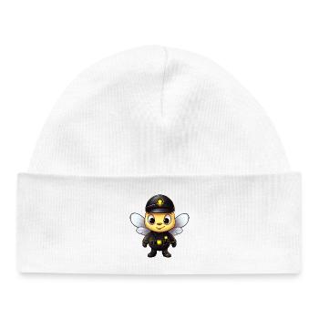 Police des abeilles - Bonnet bébé bio - blanc - Devant
