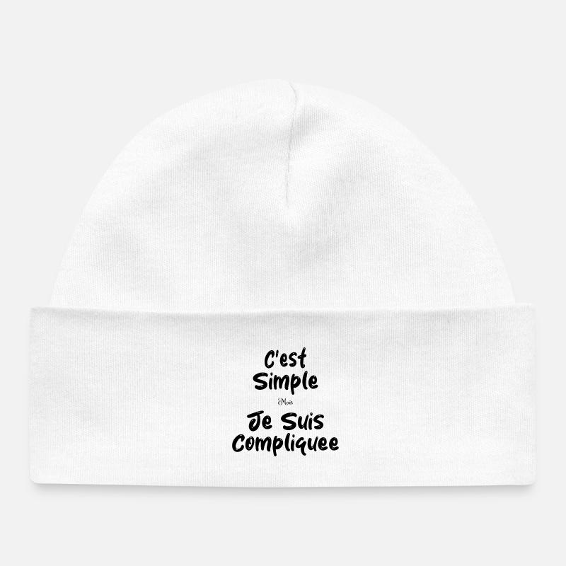 C'est Simple Mais Je suis Compliquée - Bonnet bébé bio - blanc