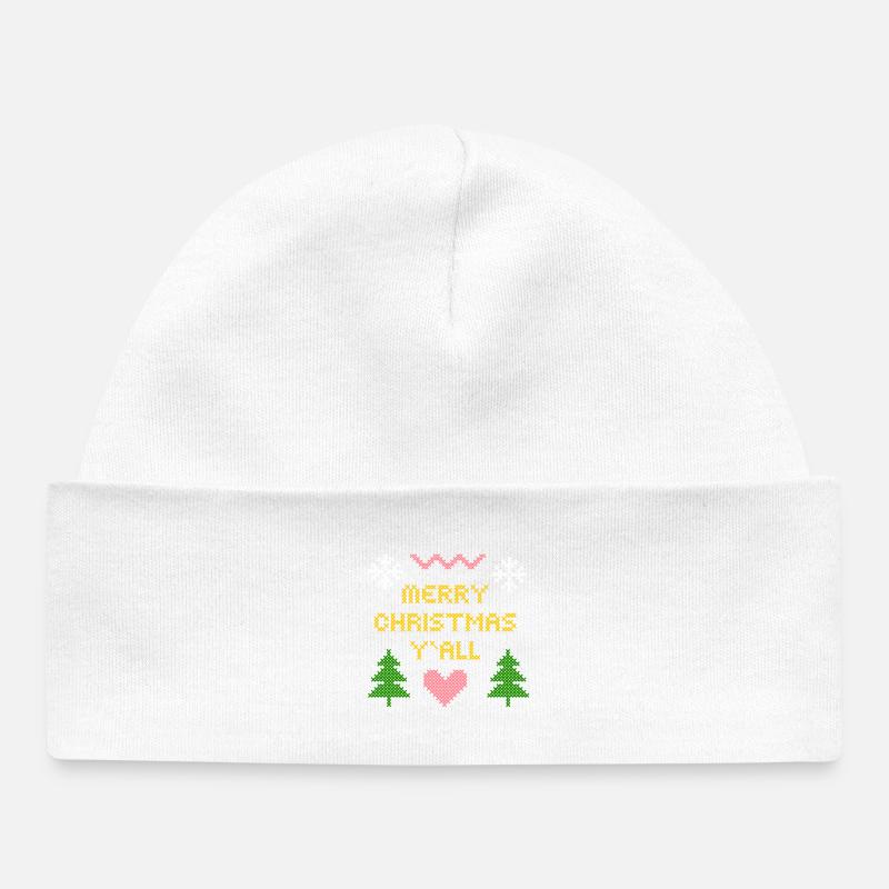 Joyeux Noël Pixel Art Design - Bonnet bébé bio - blanc