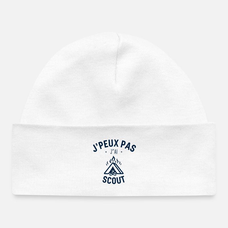 J peux pas j ai Scout - Bonnet bébé bio - blanc