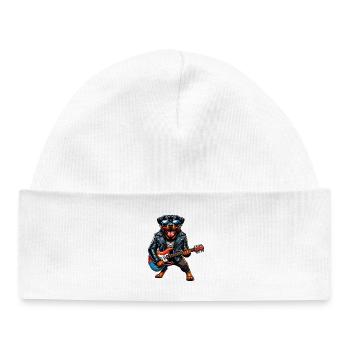 Rottweiler dog guitar design - Baby Organic Beanie - white - Front