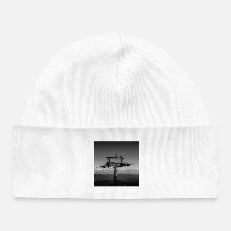 Pilier du téléphérique Feldberg Forêt-Noire Affiche Berg - Bonnet bébé bio - blanc