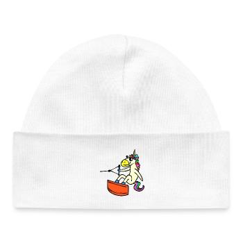 Wakeboard, Stunt, Water Sports, Wakesurfing, Unicorn - Baby Organic Beanie - white - Front