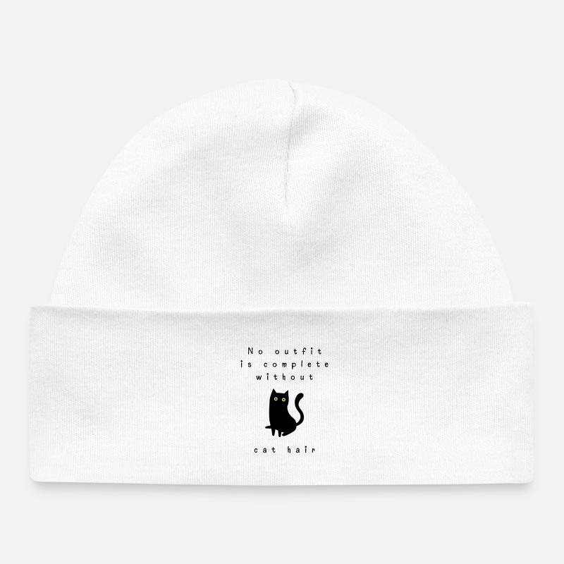 Aucune tenue n’est complète sans poils de chat - Bonnet bébé bio - blanc