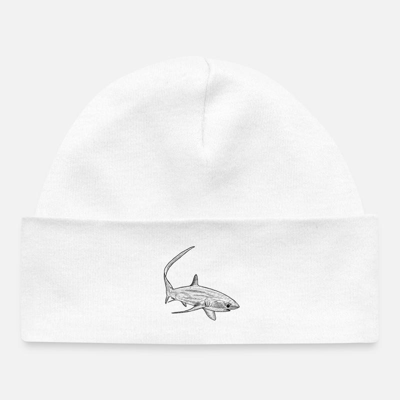 Requin renard - Bonnet bébé bio - blanc