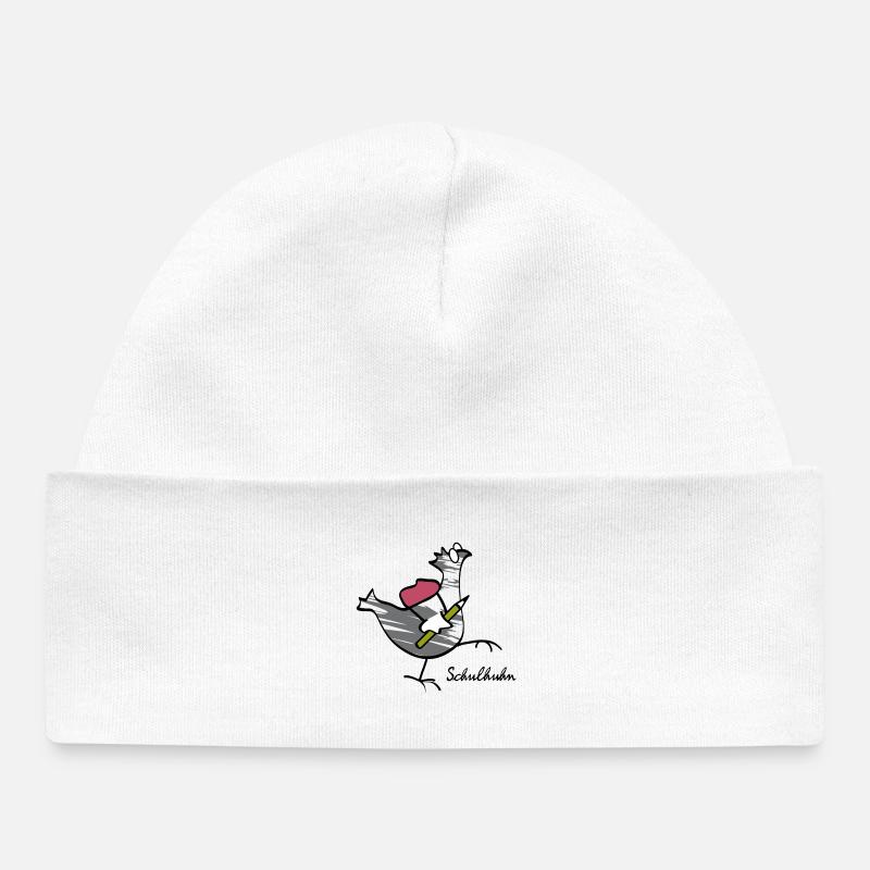 Poulet de première année RIKELS pour le pommeau de l’école - Bonnet bébé bio - blanc