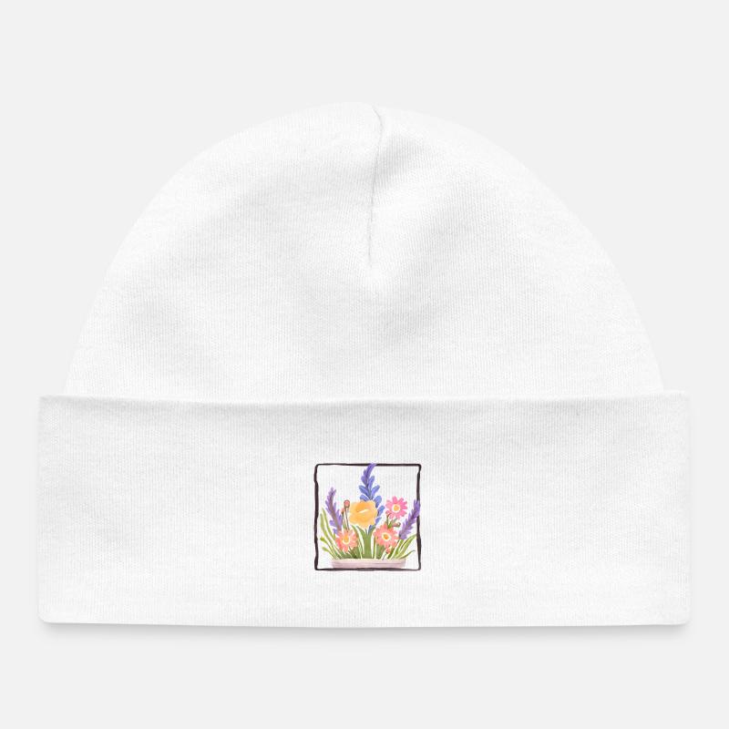 Bouquet - Bonnet bébé bio - blanc