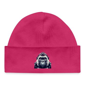 Un singe de style polygonal - Bonnet bébé bio - blanc - Devant