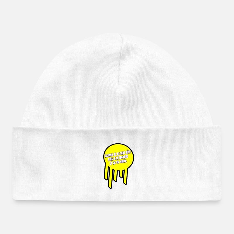 Parfois je me sens bête - Bonnet bébé bio - blanc