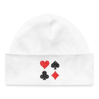 Casino Poker Jeu de cartes Jeux de hasard Poker - Bonnet bébé bio - blanc - Devant