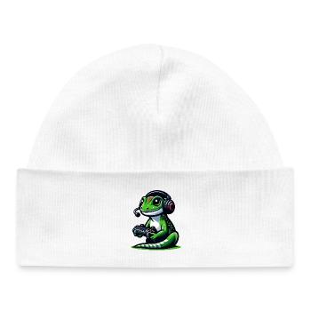 Gecko Gamer: Mastering the Joystick Jungle - Baby Organic Beanie - white - Front