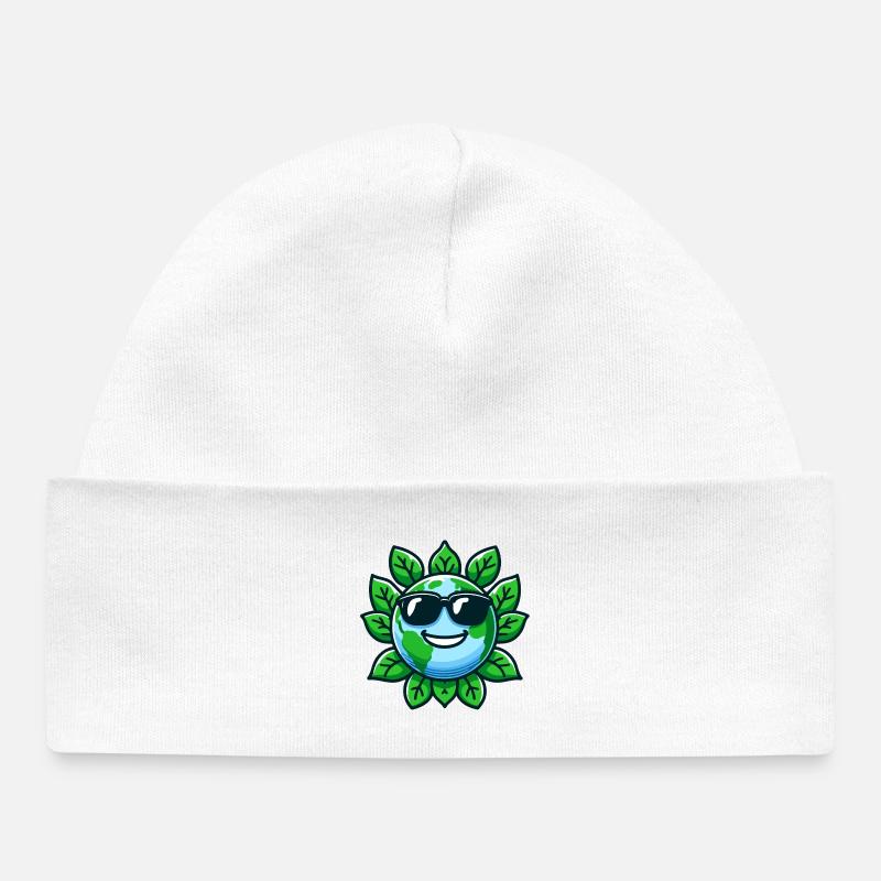 Cool Planet : la Terre respectueuse de l’environnement - Bonnet bébé bio - blanc