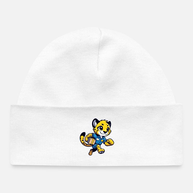 Speedster Cheetah : Le Courrier Rapide - Bonnet bébé bio - blanc