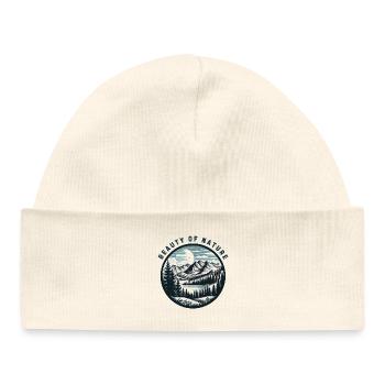 Mountainous landscape - Baby Organic Beanie - white - Front