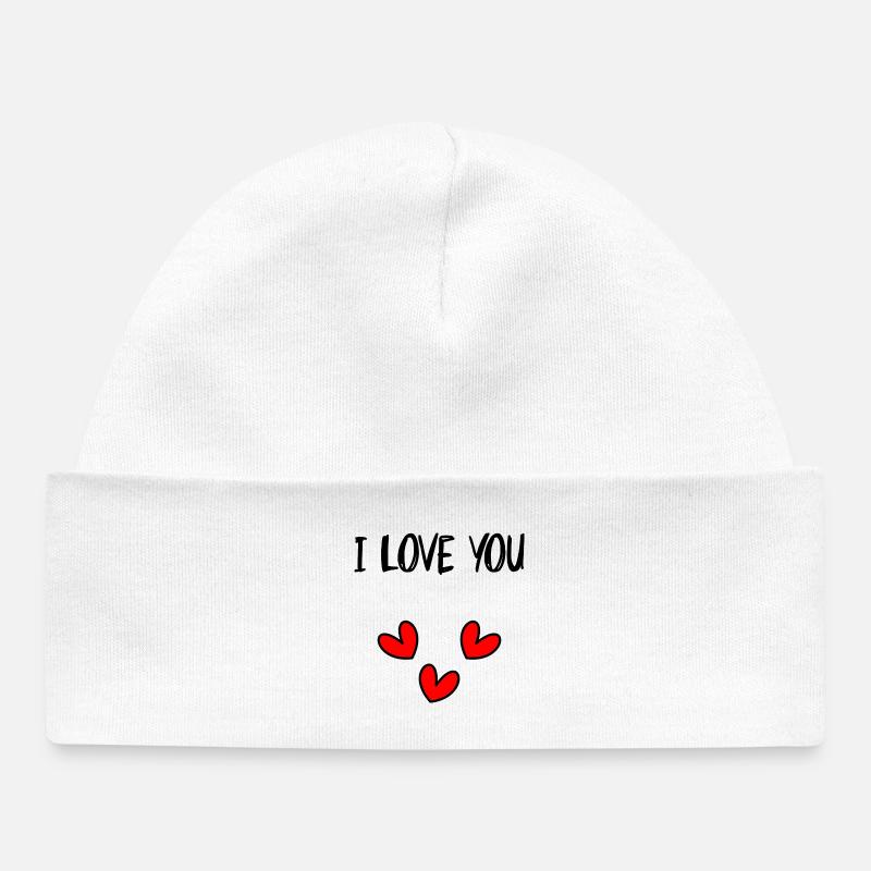LOVE. COUPLE. JUST MARRIED. EVJF. SAINT VALENTIN. - Bonnet bébé bio - blanc