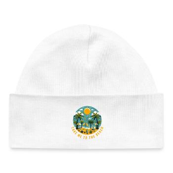 Emmenez-moi à la plage - Bonnet bébé bio - blanc - Devant