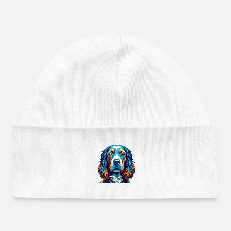 Cocker anglais Spaniel Chien Race Dessin animé Kawaii - Bonnet bébé bio - blanc