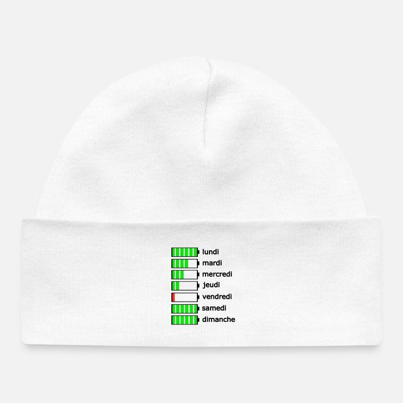 Les jours de la semaine - Bonnet bébé bio - blanc