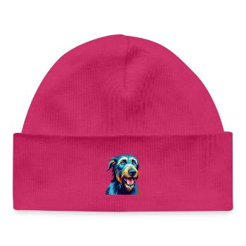 Lévrier irlandais chien race dessin animé coloré Kawaii - Bonnet bébé bio - blanc - Devant