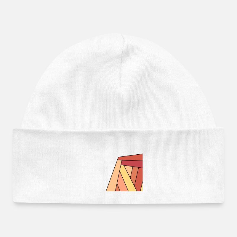 carre colore rouge - Bonnet bébé bio - blanc