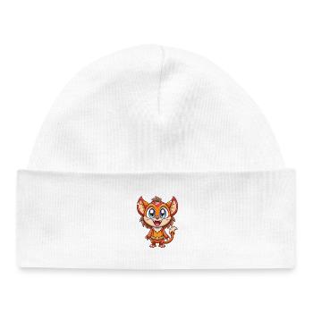 Aye Aye Cute Cartoon Character Kawaii Clipart - Baby Organic Beanie - white - Front