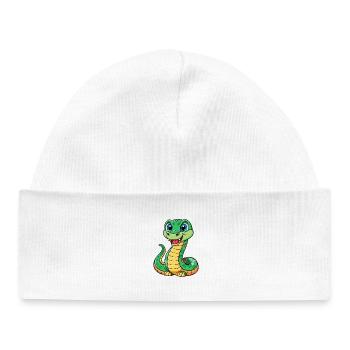 Anaconda Niedliche Zeichentrickfigur Kawaii Clipart - Baby Organic Mütze - Weiß - Vorne
