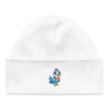 Colombe mignon personnage de dessin animé Kawaii Clipart - Bonnet bébé bio - blanc - Devant