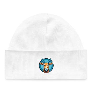 antilope mignon kawaii dessin animé animal de compagnie logo - Bonnet bébé bio - blanc - Devant