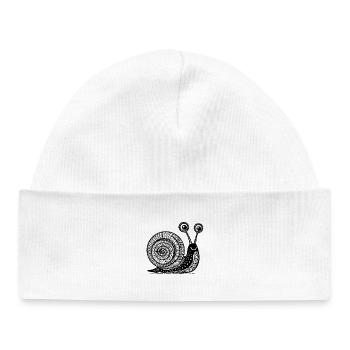 Snail’s Pace : un art zen lent et régulier - Bonnet bébé bio - blanc - Devant
