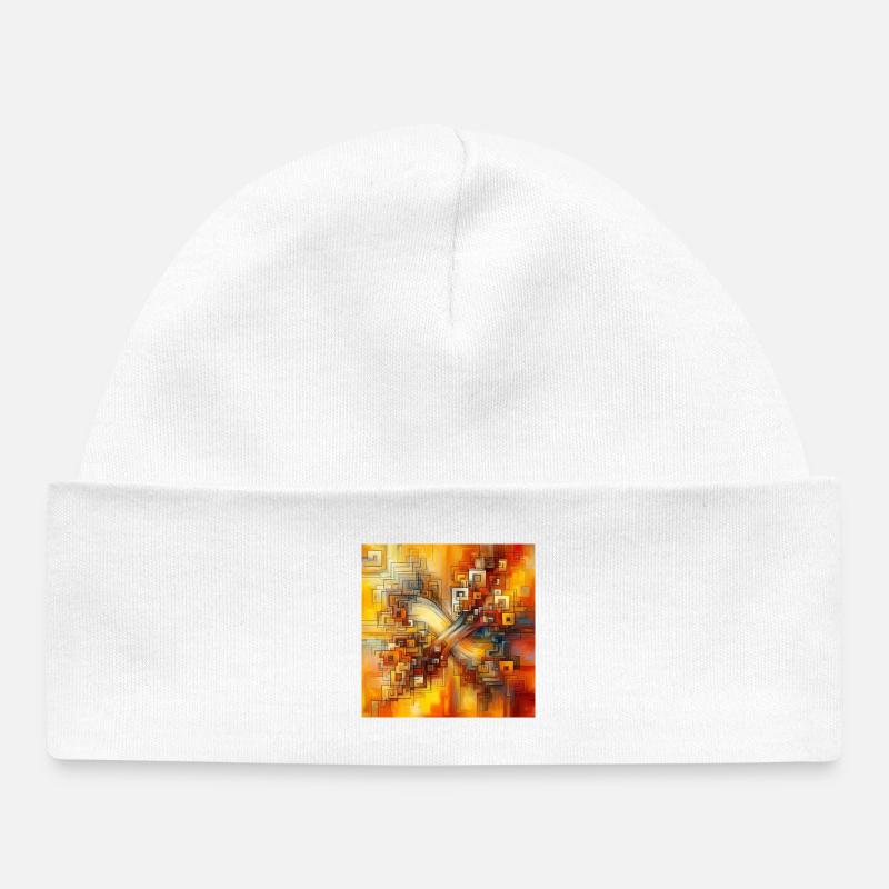 Carrés 3 - Bonnet bébé bio - blanc