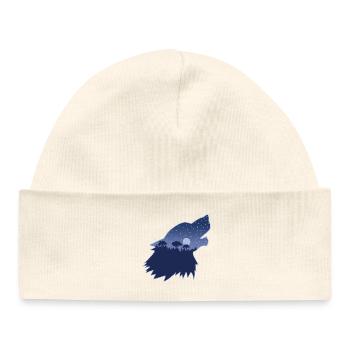 The wolf and the call of the forest - Baby Organic Beanie - white - Front