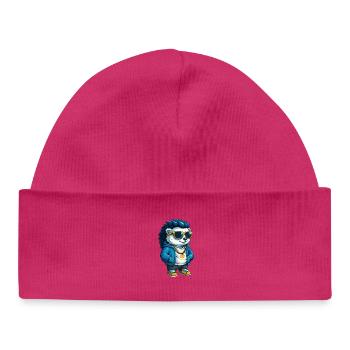 Cooler Cartoon-Igel mit Sonnenbrille Hip-Hop - Baby Organic Mütze - Weiß - Vorne