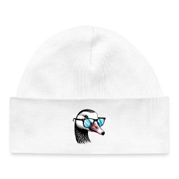 Oie à lunettes - Bonnet bébé bio - blanc - Devant